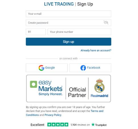 How to register at easyMarkets