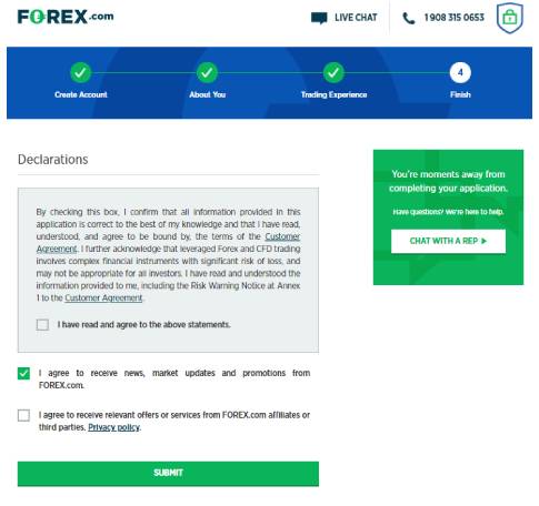 Verify your account at Forex.com