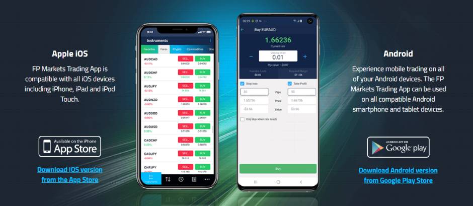 FP Markets mobile app