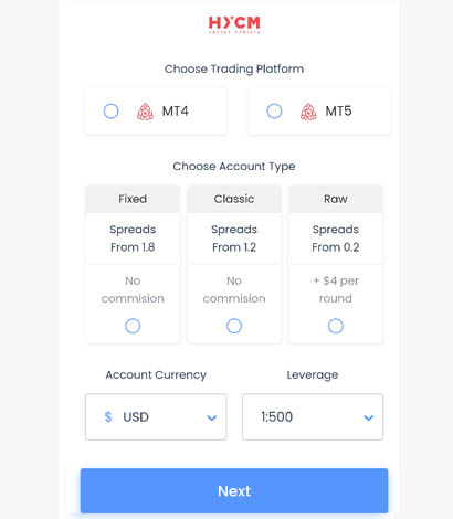 HYCM forex broker registration - step 3