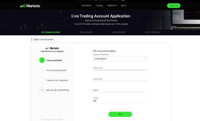 Create your live account at IC Markets