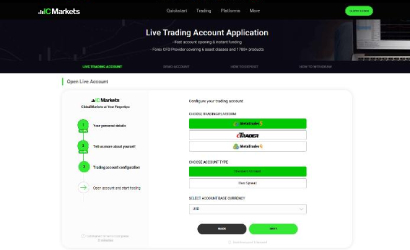 Trading account configurations