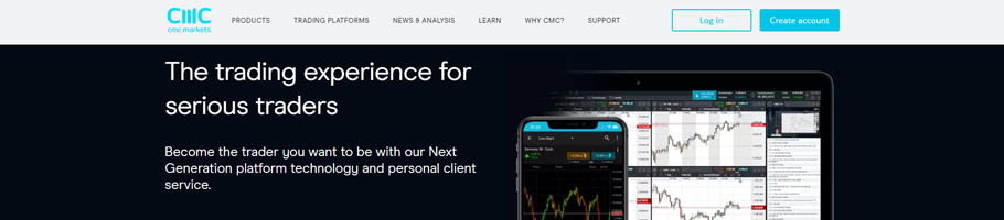 CMC Markets forex broker homepage