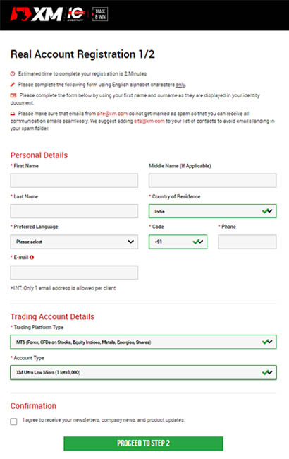 How to register at XM forex broker