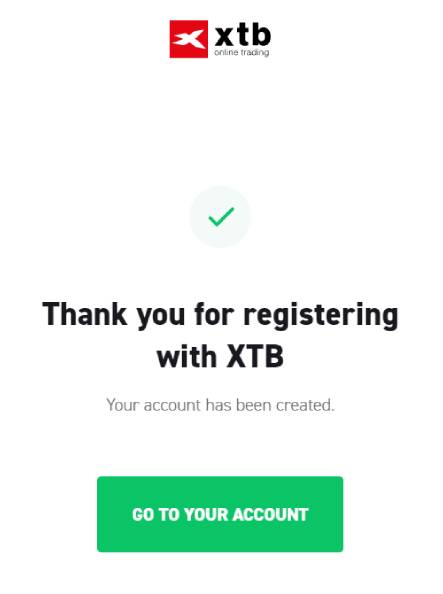 XTB broker complete registration