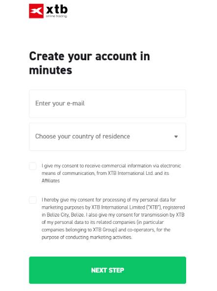 How to register at XTB forex broker